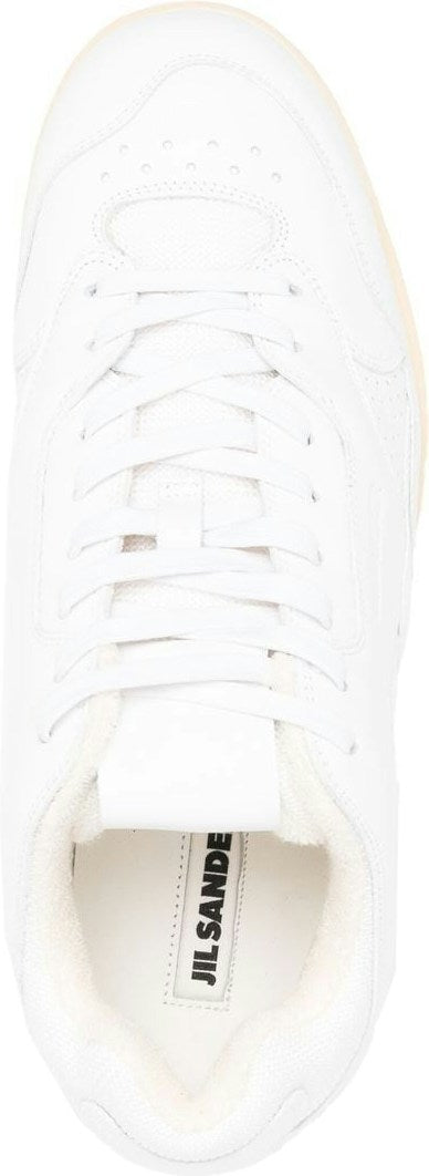 PANELLED LOW-TOP LEATHER SNEAKERS