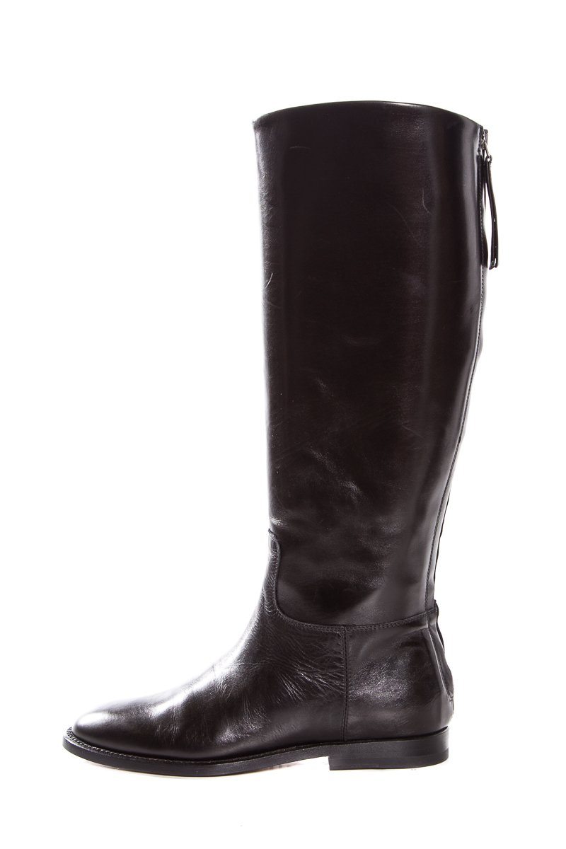 Jenni Kayne Black Round Toe Leather Zip Closure Boots SZ 37 NWT SALE