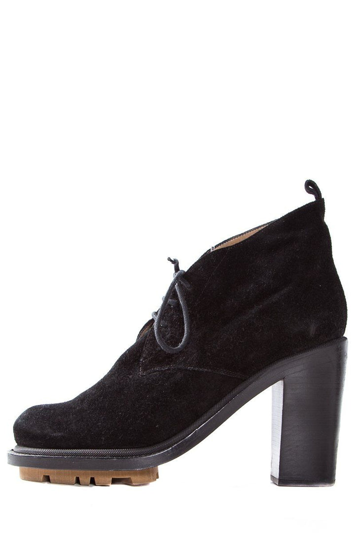 Jil Sander Black Suede Round Toe Booties SZ 39.5 Sale