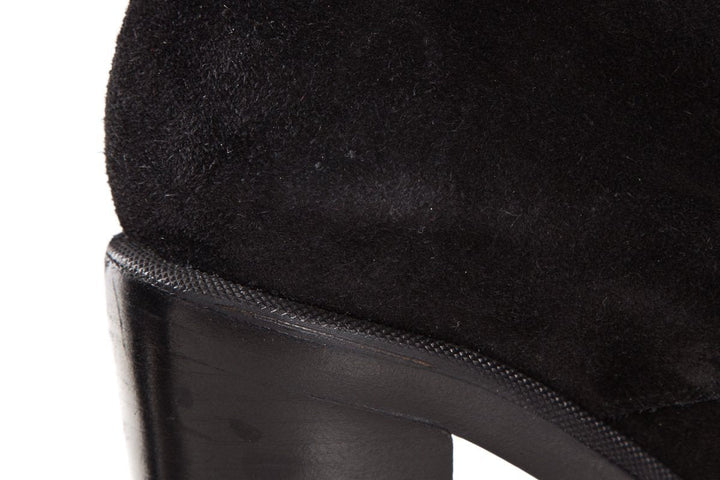 Jil Sander Black Suede Round Toe Booties SZ 39.5 Sale