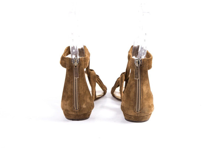Jimmy Choo Brown Suede Strappy Sandals SZ 38