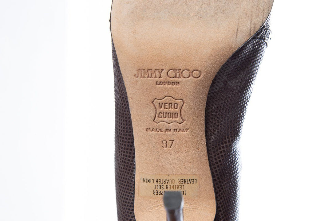 Jimmy Choo Karung Brown Knee-High Boots SZ 37 Sale