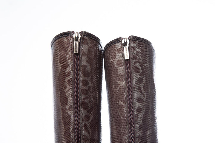 Jimmy Choo Karung Brown Knee-High Boots SZ 37 Sale