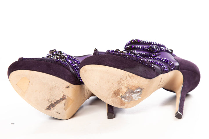 Jimmy Choo Purple Suede Kiln Platform Sandals SZ 37.5 Sale