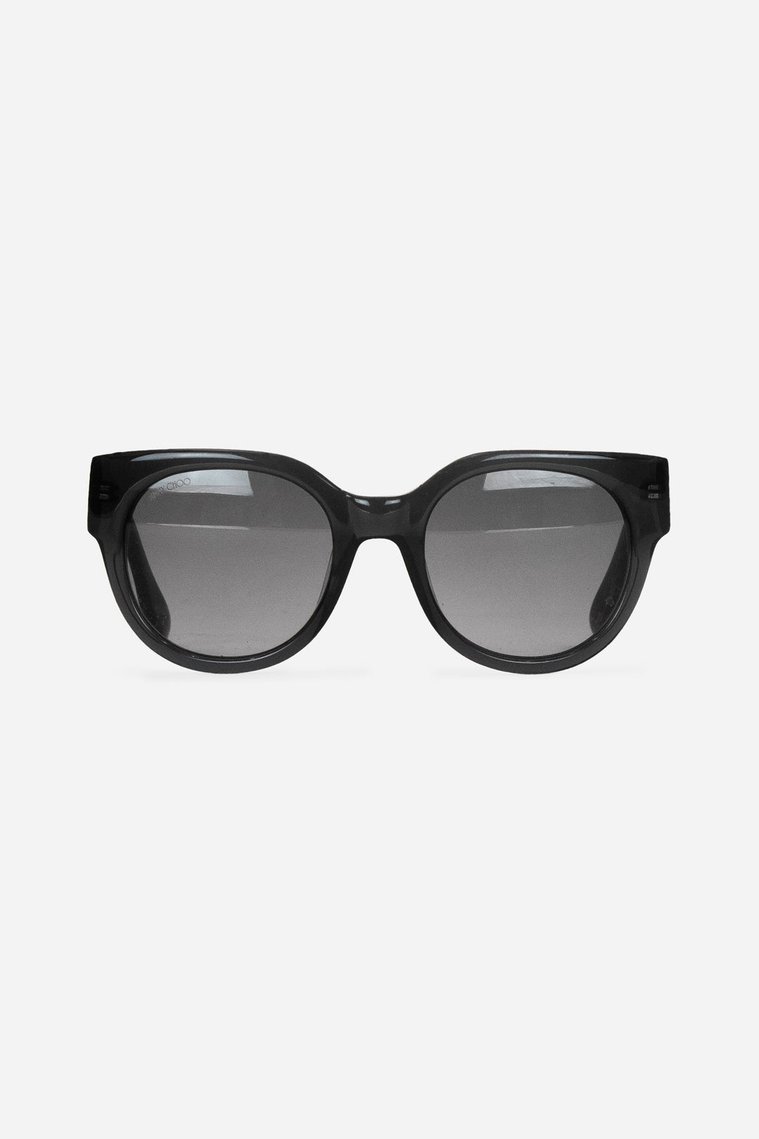 Black Round Square Edge Frame With Dimond Corner Arm Sunglasses