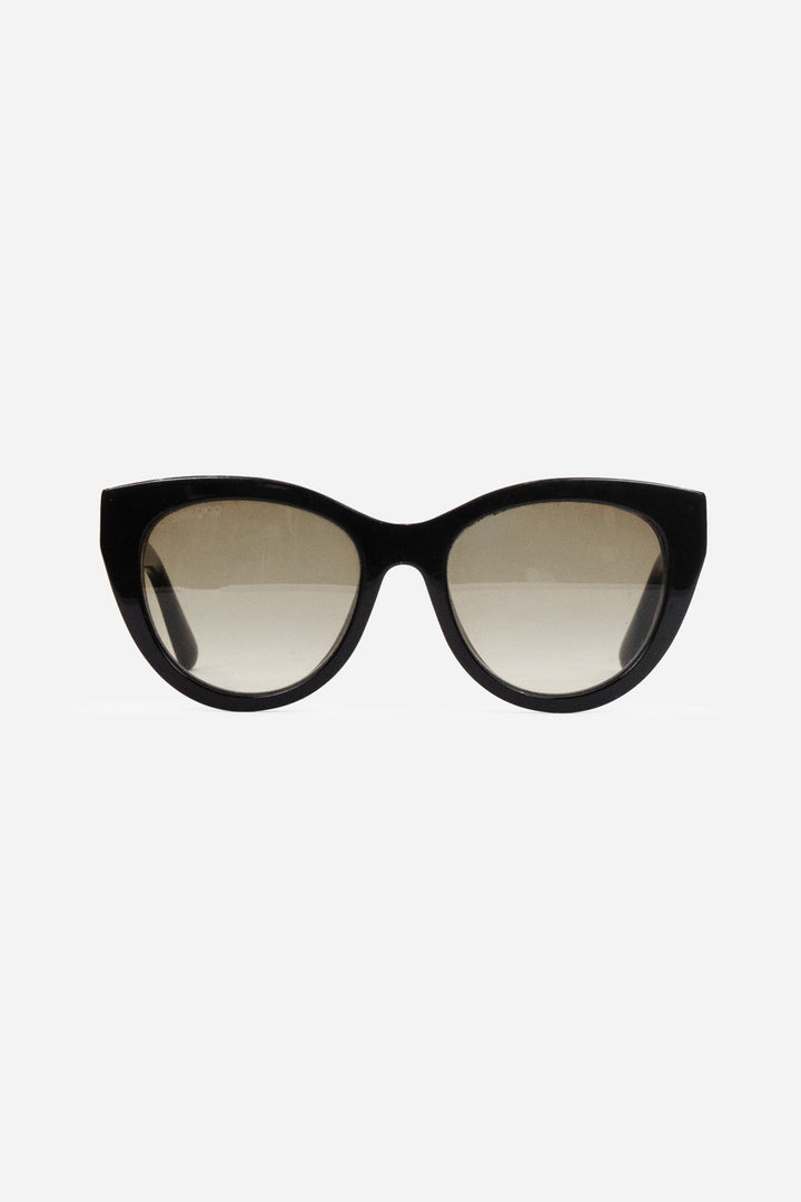 Black Sunglasses with Gold Chain Side