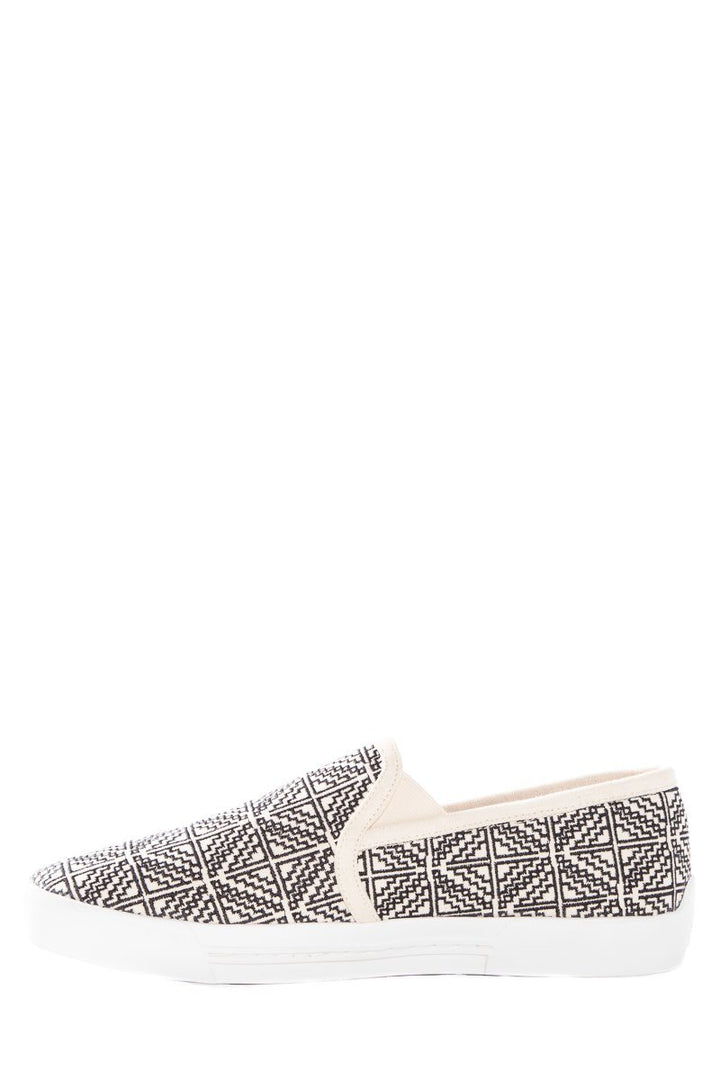 Joie Canvas Beige & Black Embroidered Sneakers SZ 40 Sale