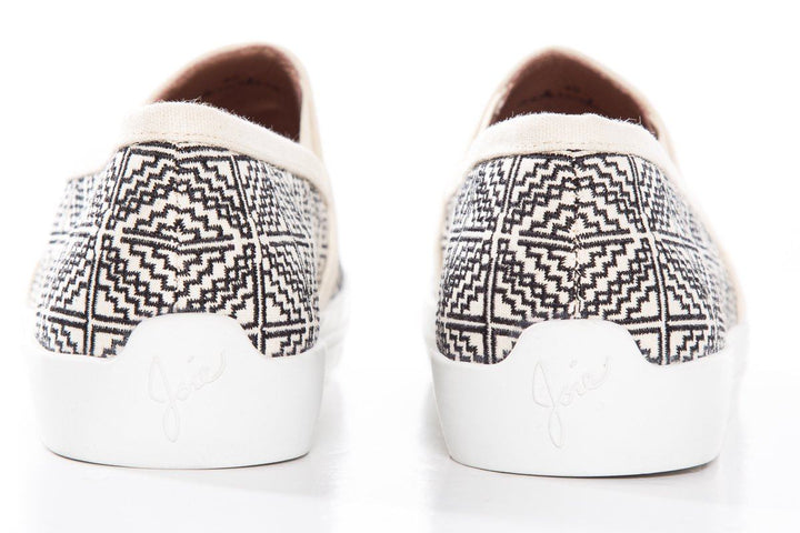 Joie Canvas Beige & Black Embroidered Sneakers SZ 40 Sale