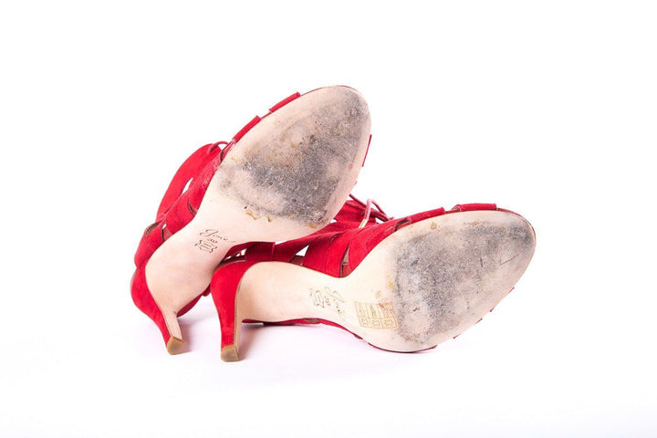 Joie Red Caged Sandals SZ 39