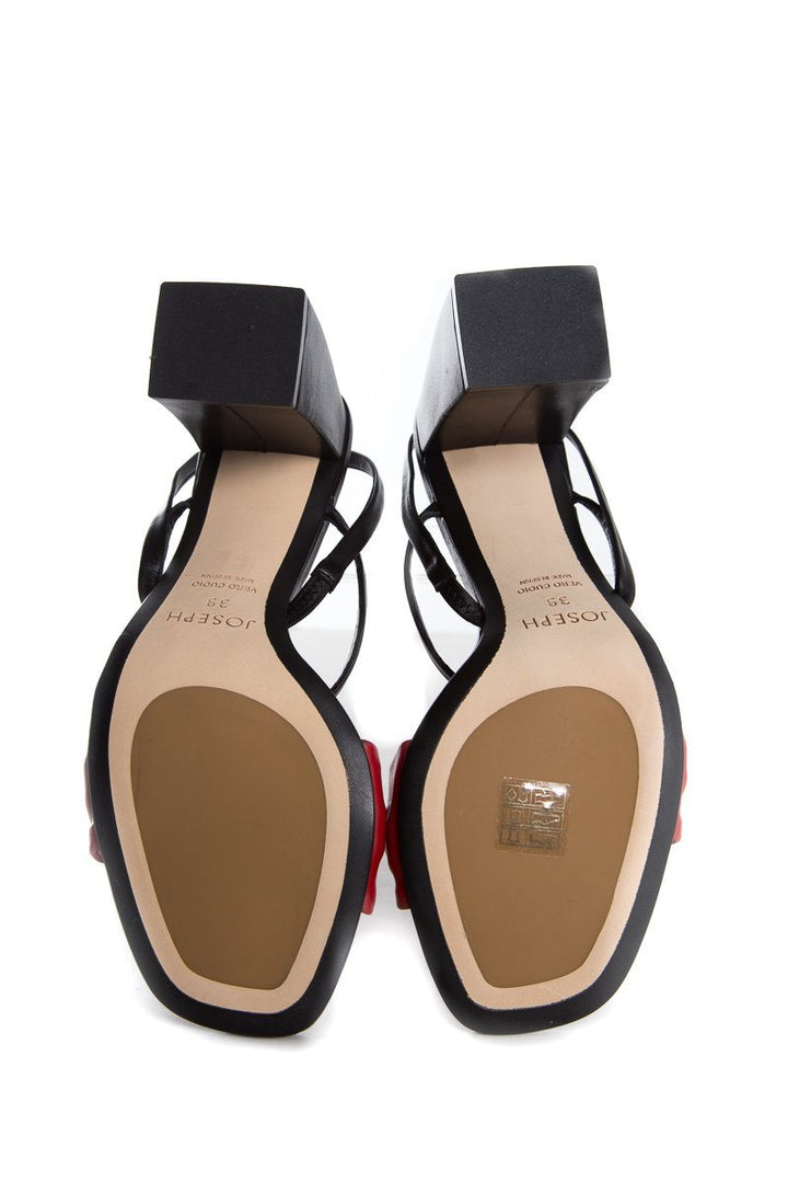Joseph Black and Red Sandals SZ 39