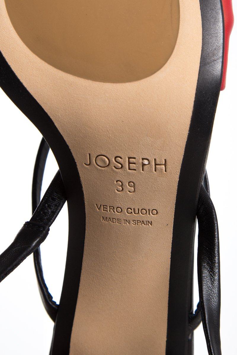 Joseph Black and Red Sandals SZ 39