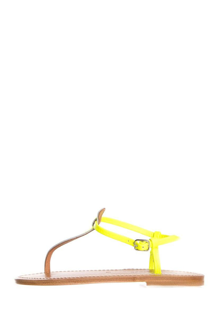 K.Jacques Neon Yellow 'Picon' T-Strap Sandals SZ 38 NWT