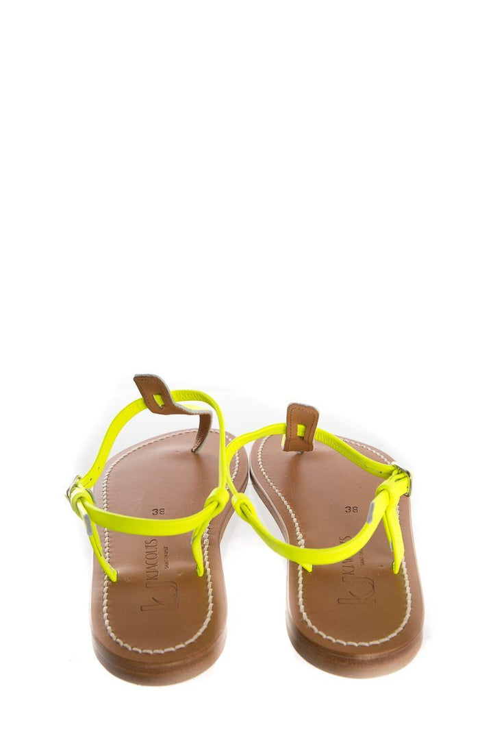 K.Jacques Neon Yellow 'Picon' T-Strap Sandals SZ 38 NWT