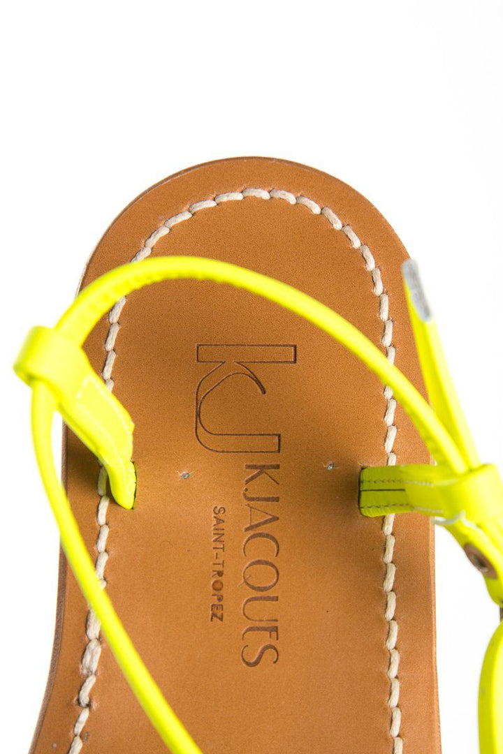 K.Jacques Neon Yellow 'Picon' T-Strap Sandals SZ 38 NWT