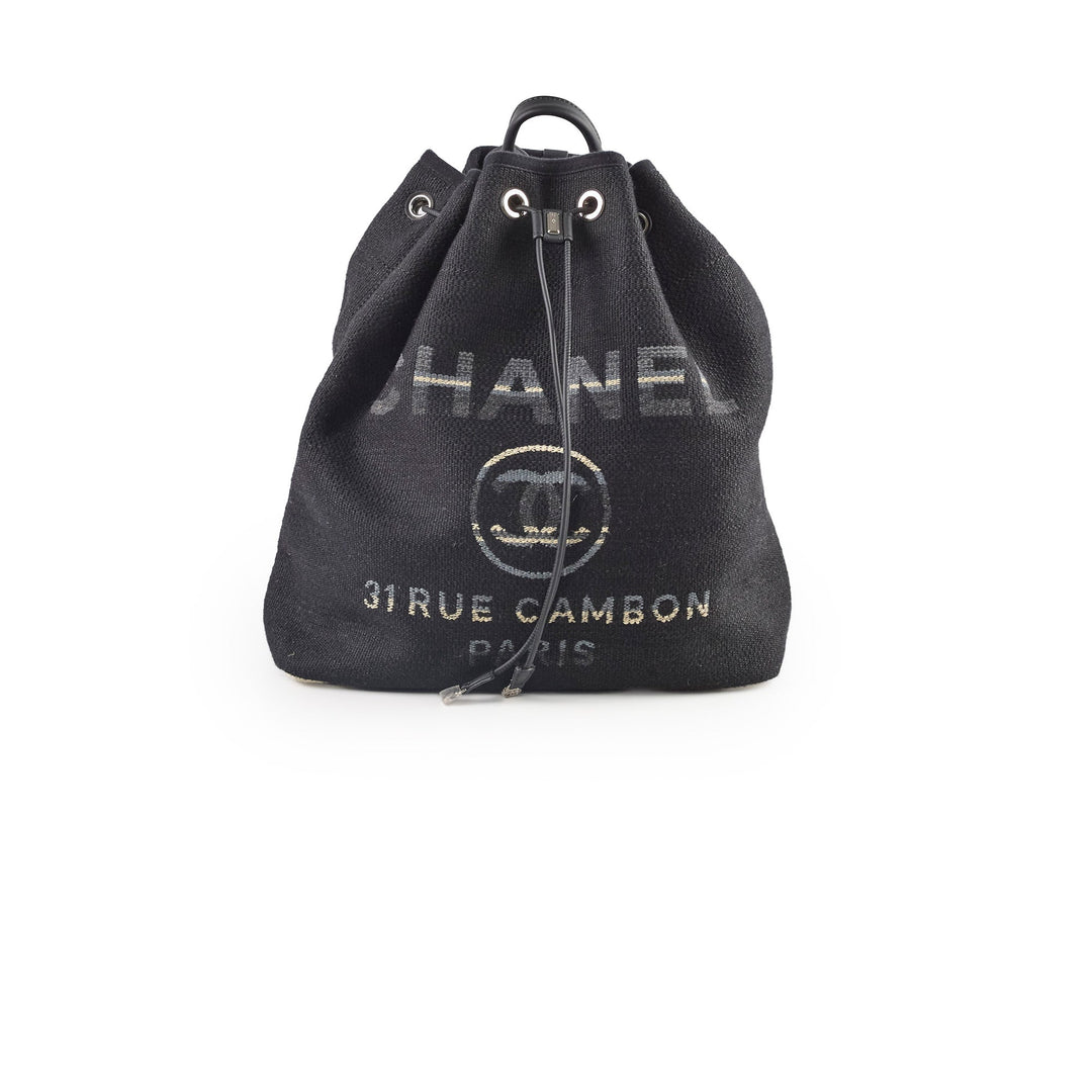Top Quality Chanel Deauville Backpack Navy Blue