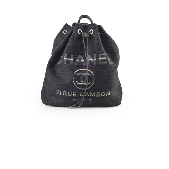 Top Quality Chanel Deauville Backpack Navy Blue