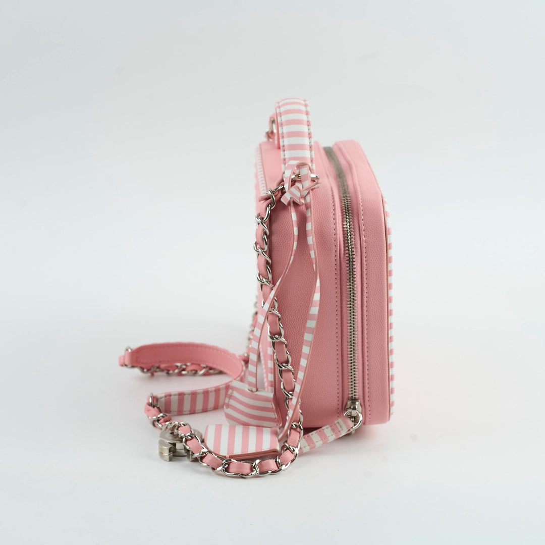 Top Quality Chanel Vanity Pink Stripe Caviar (2018)