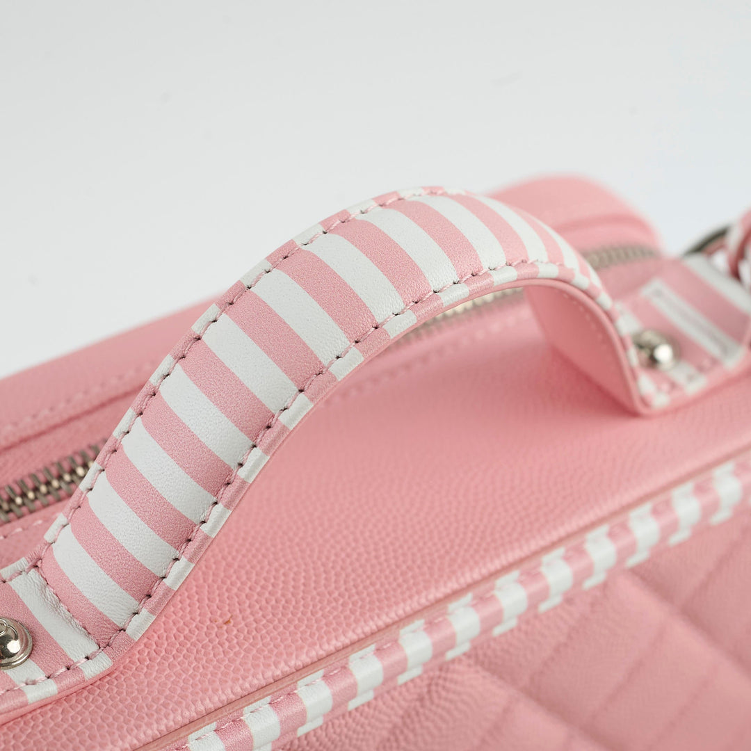 Top Quality Chanel Vanity Pink Stripe Caviar (2018)