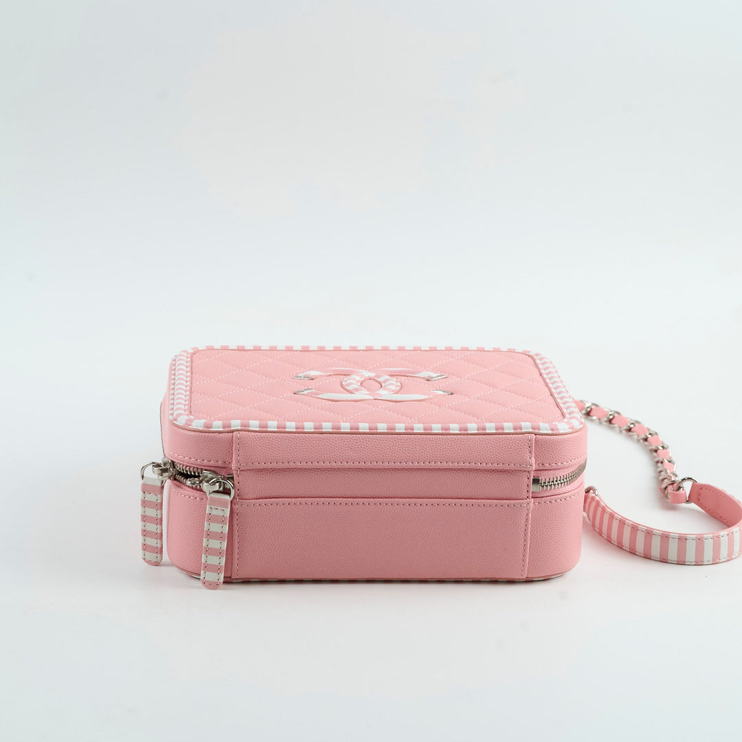 Top Quality Chanel Vanity Pink Stripe Caviar (2018)