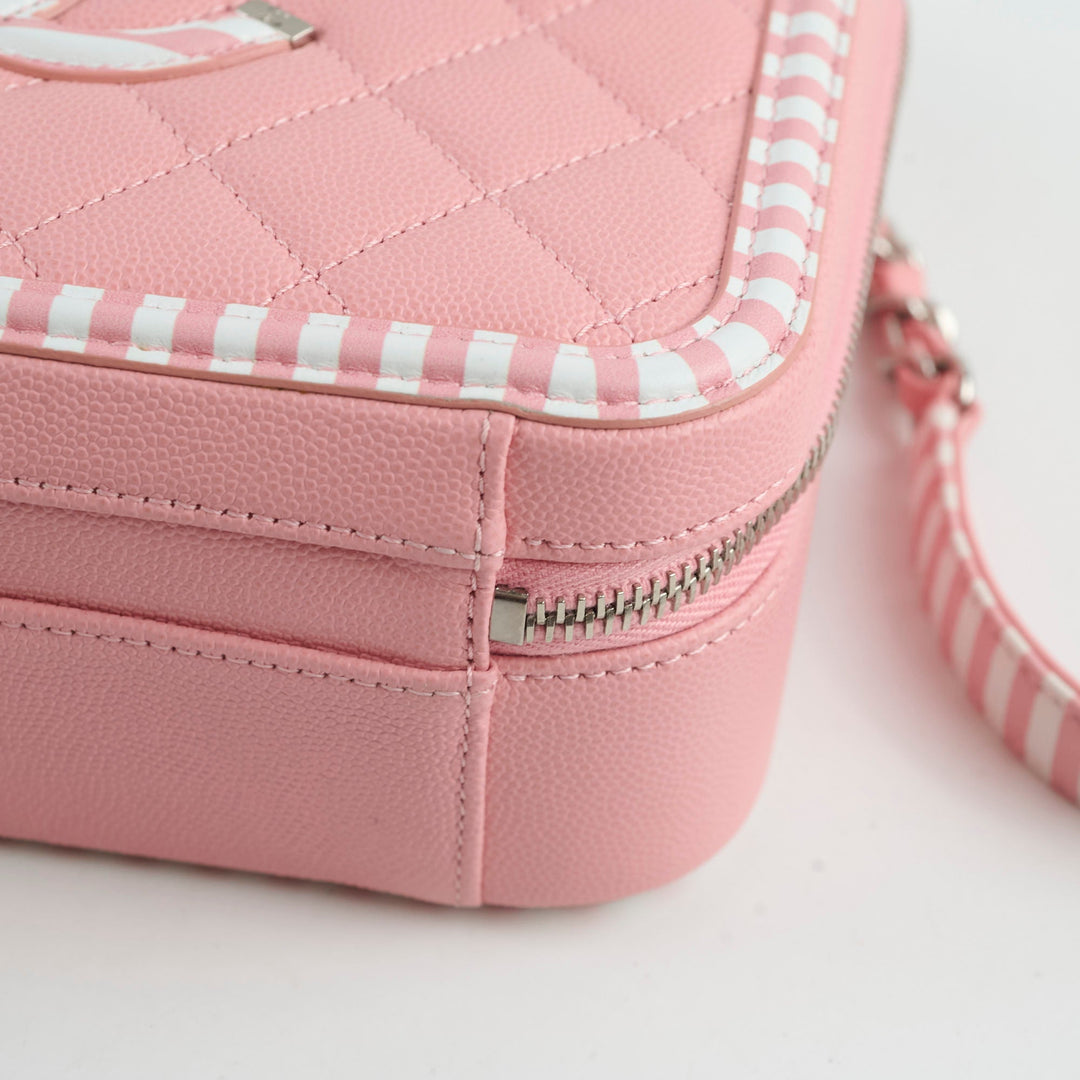 Top Quality Chanel Vanity Pink Stripe Caviar (2018)