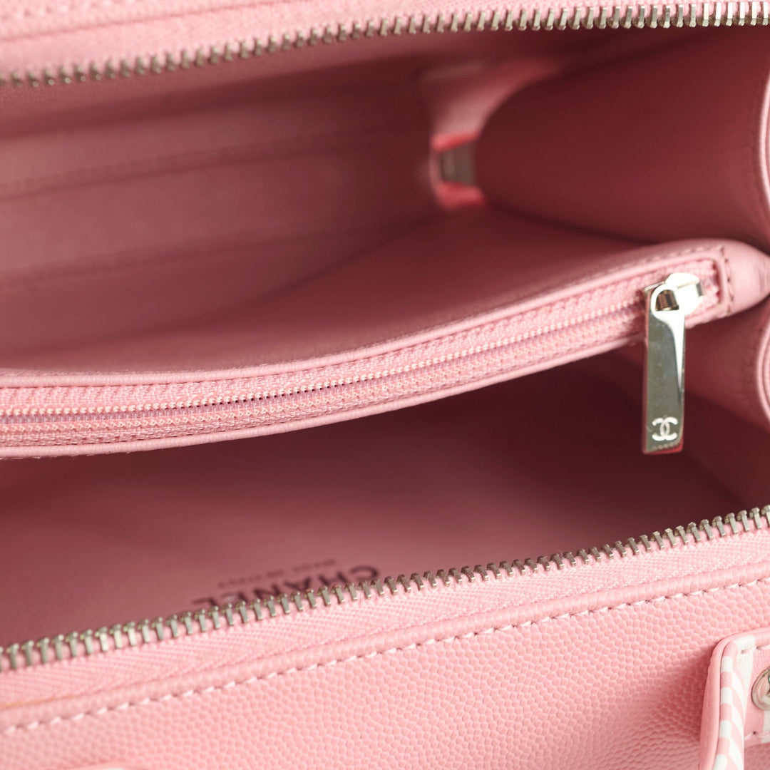 Top Quality Chanel Vanity Pink Stripe Caviar (2018)