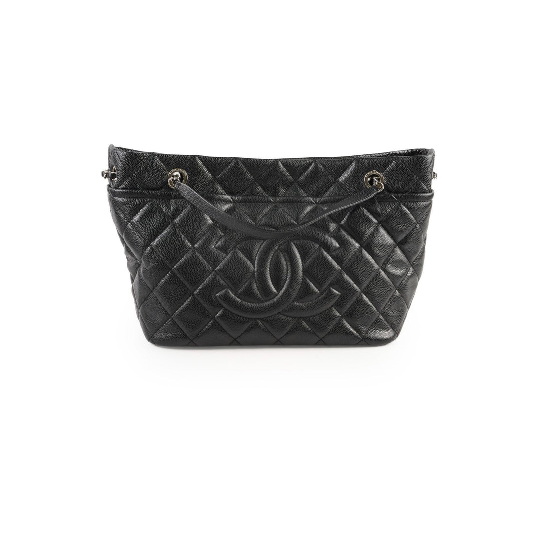 Top Quality Chanel CC Logo Caviar Black Shoulder Bag - Series 17