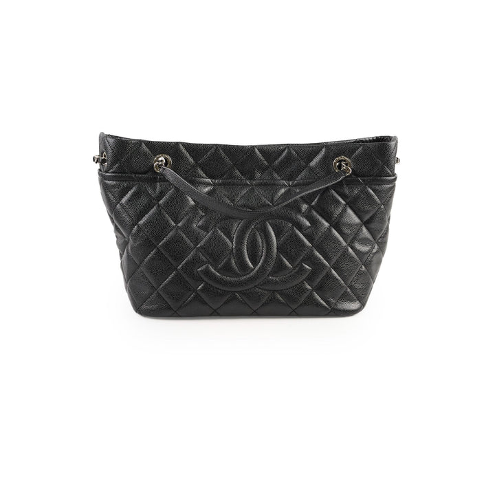 Top Quality Chanel CC Logo Caviar Black Shoulder Bag - Series 17