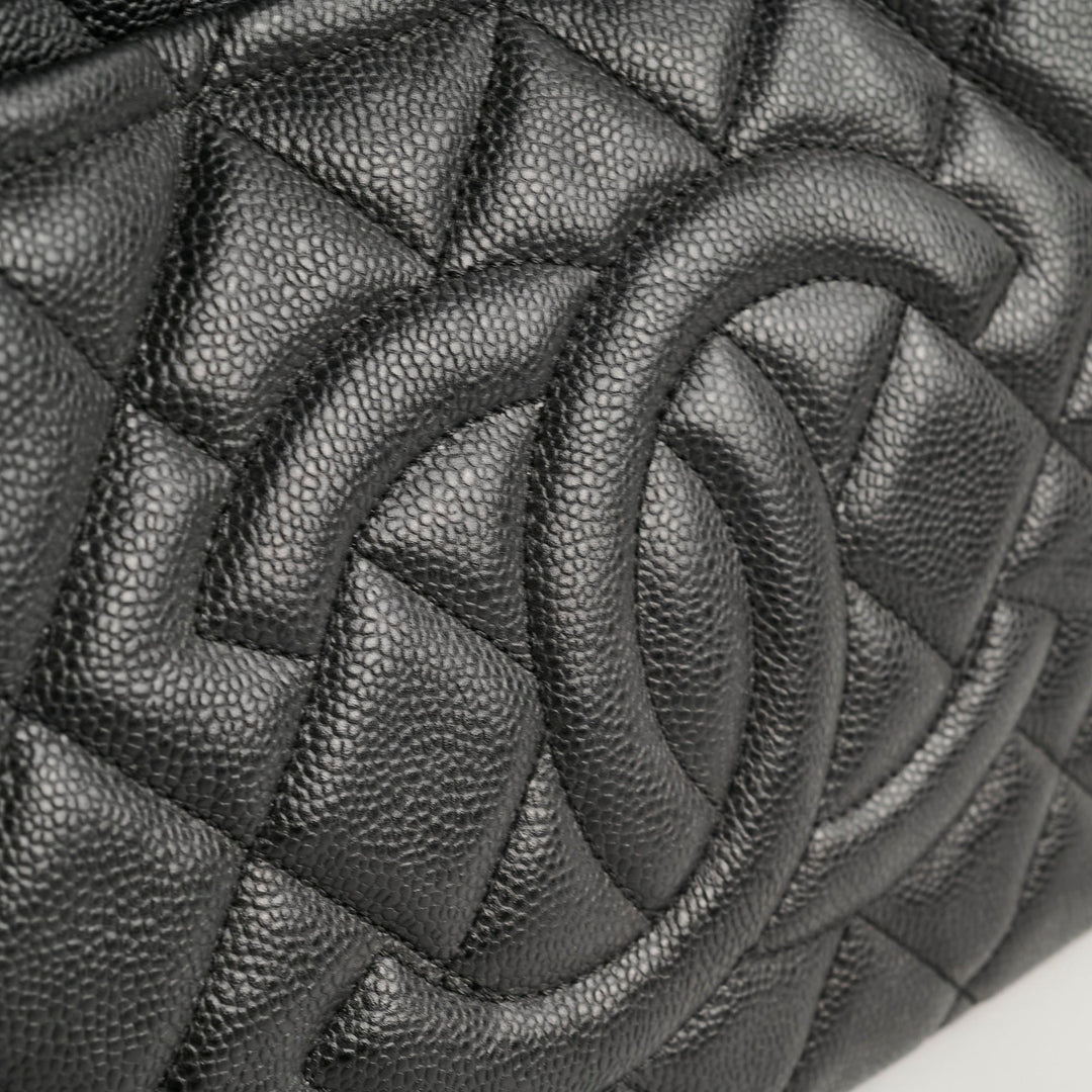 Top Quality Chanel CC Logo Caviar Black Shoulder Bag - Series 17