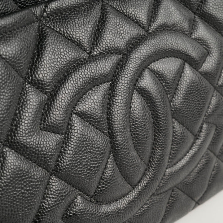Top Quality Chanel CC Logo Caviar Black Shoulder Bag - Series 17