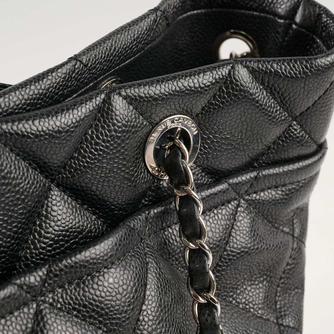 Top Quality Chanel CC Logo Caviar Black Shoulder Bag - Series 17