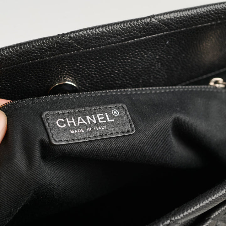 Top Quality Chanel CC Logo Caviar Black Shoulder Bag - Series 17