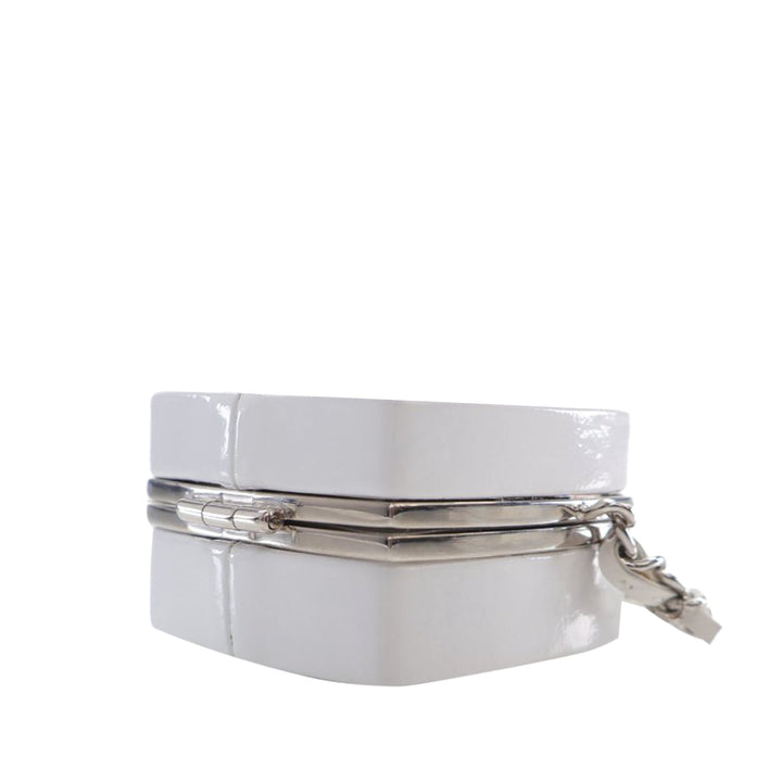 CHANEL Patent Goatskin Make-Up Box Clutch With Chain Crossbody Bag