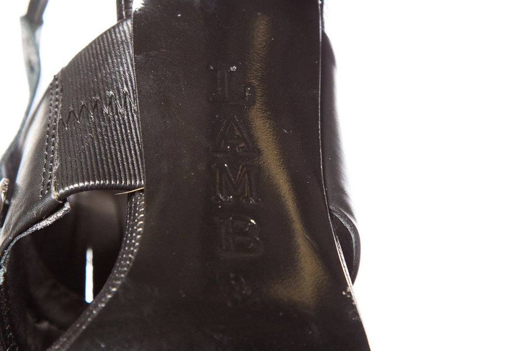 L.A.M.B. Black Textured Leather Sandals SZ 6.5 Sale