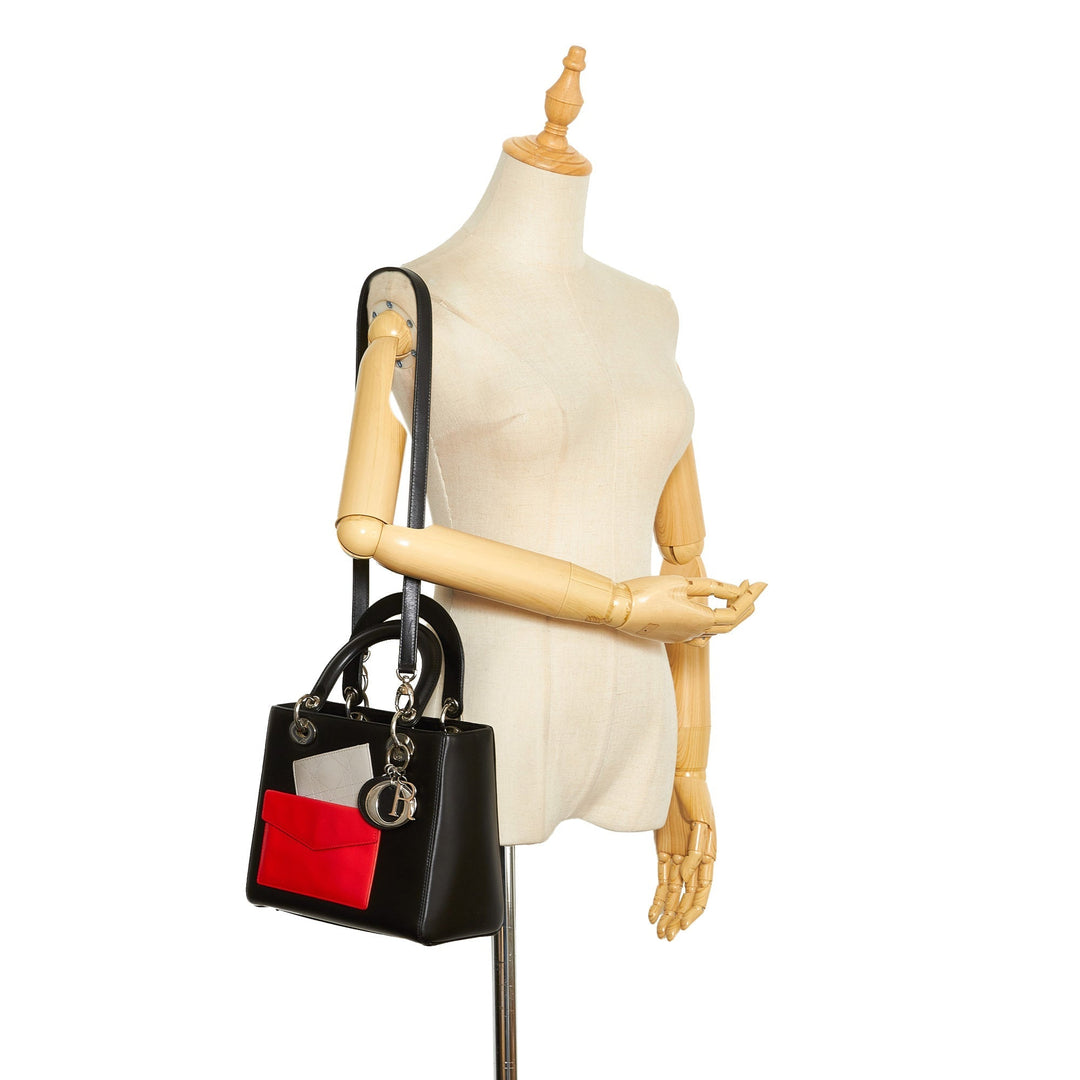 Top quality Dior Lady Top quality Dior Pockets Black Calfskin