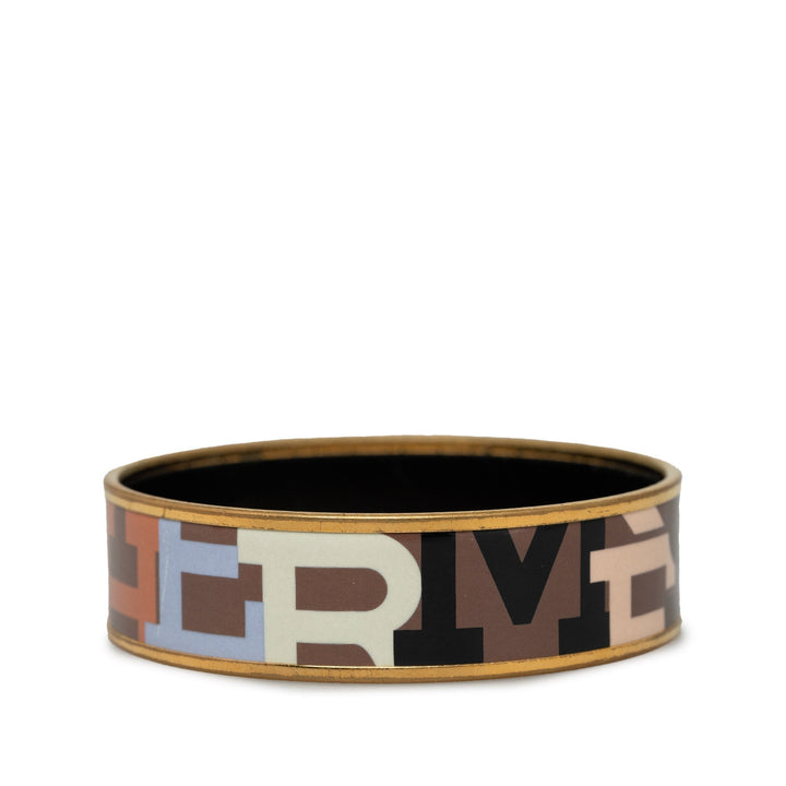 Top quality Hermes Capitales Wide Enamel Bangle Costume Bracelet