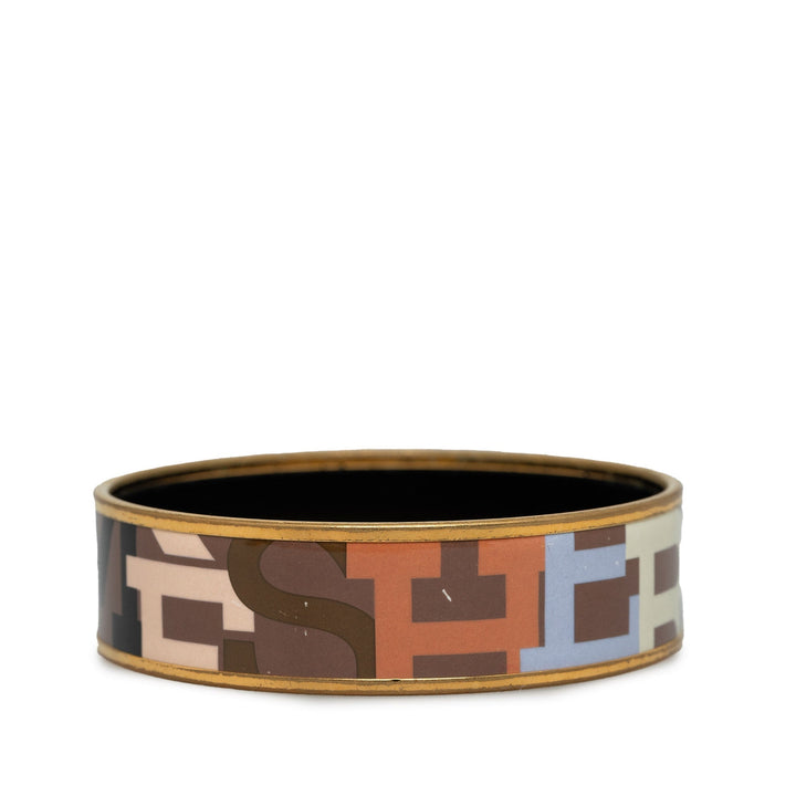 Top quality Hermes Capitales Wide Enamel Bangle Costume Bracelet