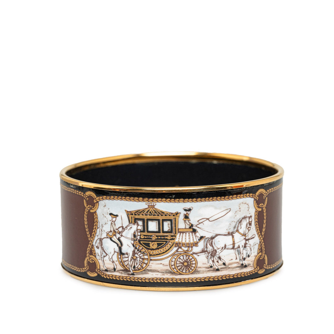 Hermes Extra Wide Enamel Bangle Costume Bracelet