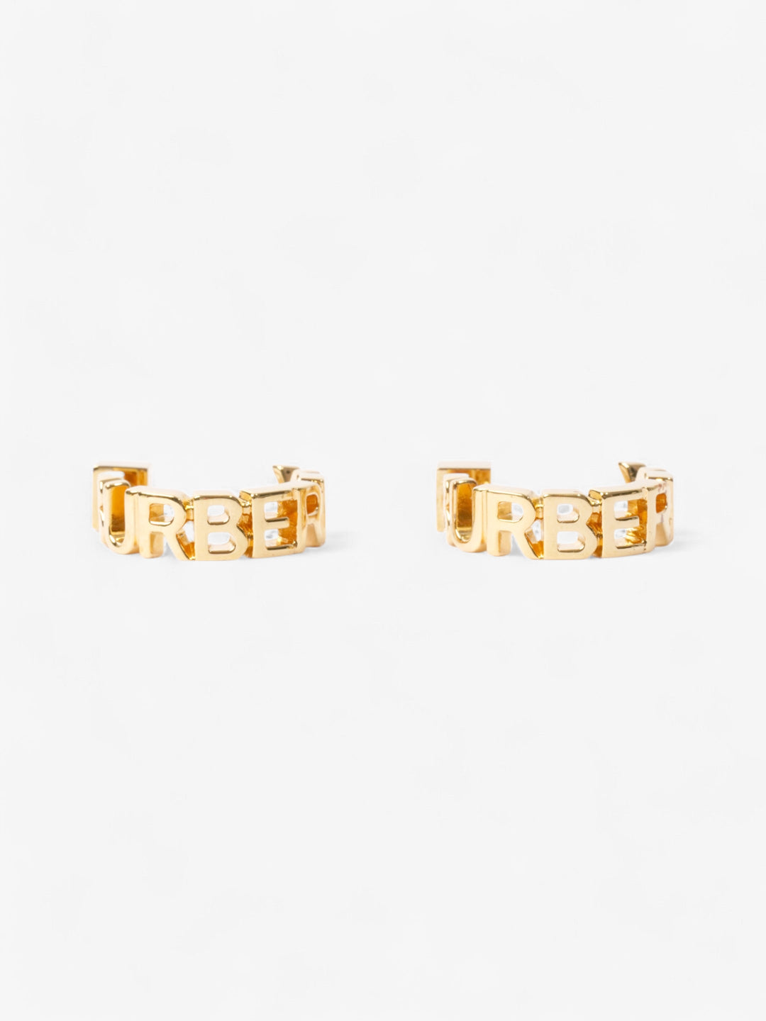 Burberry Logo Hoop Earrings Gold Base Metal
