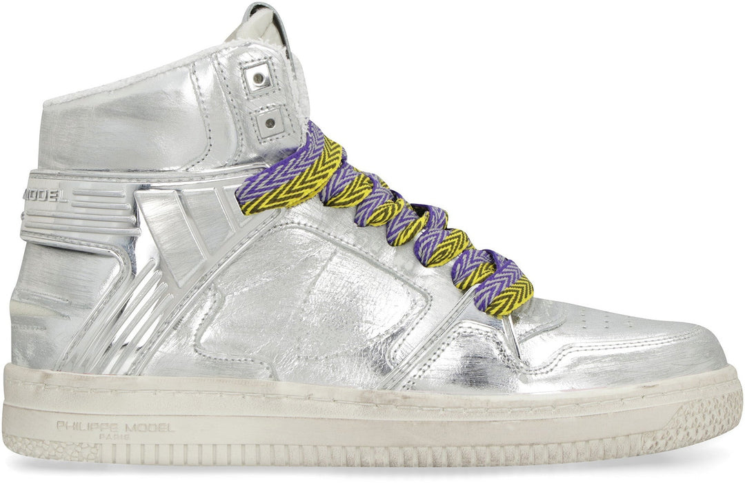 LA GRANDE WOMAN LEATHER HIGH-TOP SNEAKERS