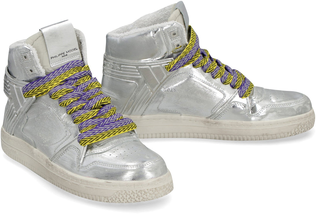 LA GRANDE WOMAN LEATHER HIGH-TOP SNEAKERS