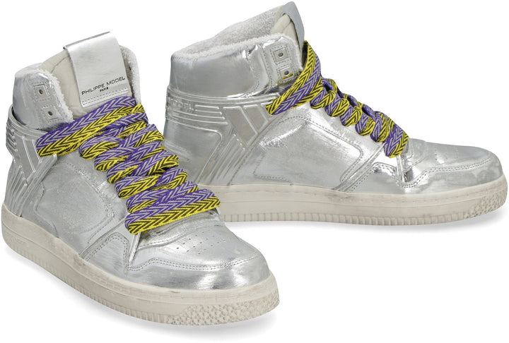 LA GRANDE WOMAN LEATHER HIGH-TOP SNEAKERS