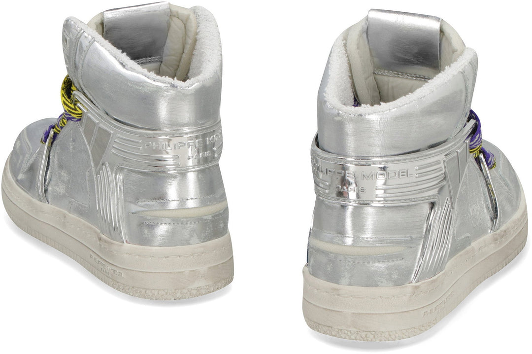 LA GRANDE WOMAN LEATHER HIGH-TOP SNEAKERS
