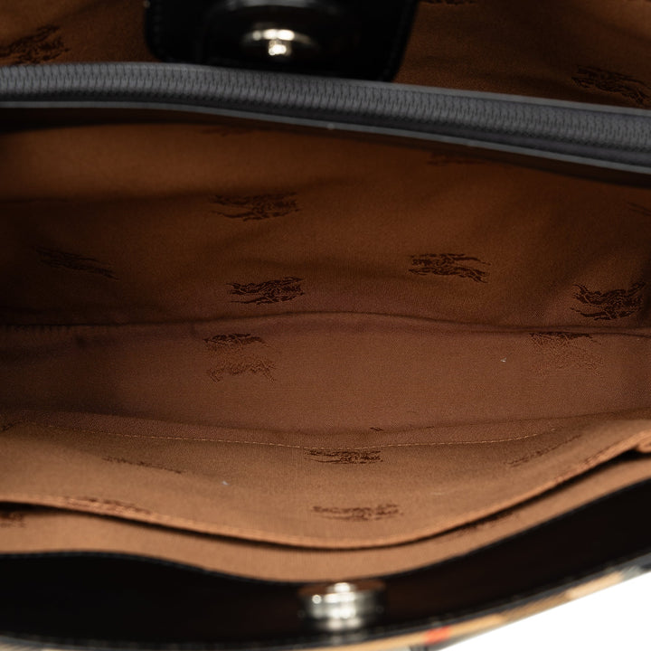 BURBERRY Nova Check Double Pocket Tote Tote Bag