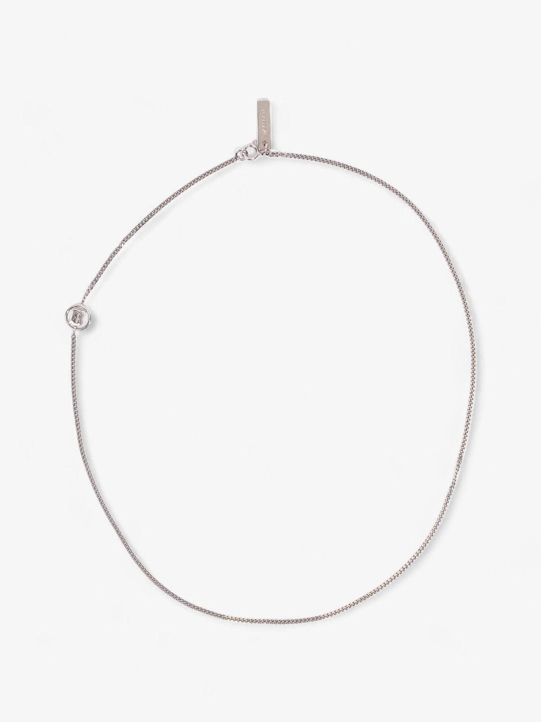 Burberry TB Chain Necklace Silver Base Metal
