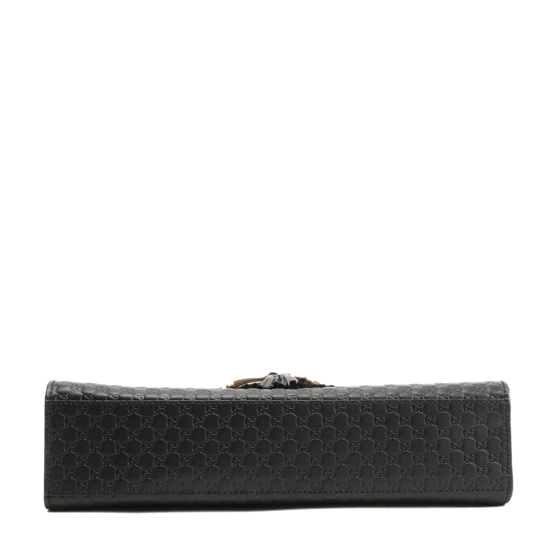 GUCCI Emily Guccissima Chain Shoulder Bag - Black