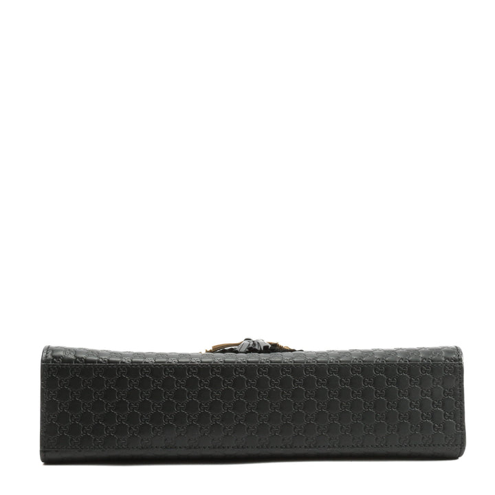 GUCCI Emily Guccissima Chain Shoulder Bag - Black