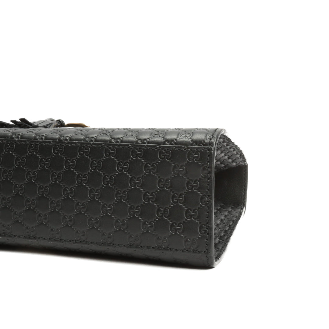GUCCI Emily Guccissima Chain Shoulder Bag - Black