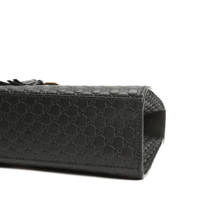 GUCCI Emily Guccissima Chain Shoulder Bag - Black