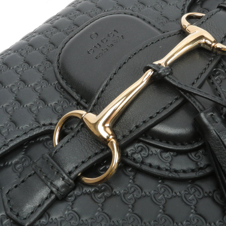 GUCCI Emily Guccissima Chain Shoulder Bag - Black