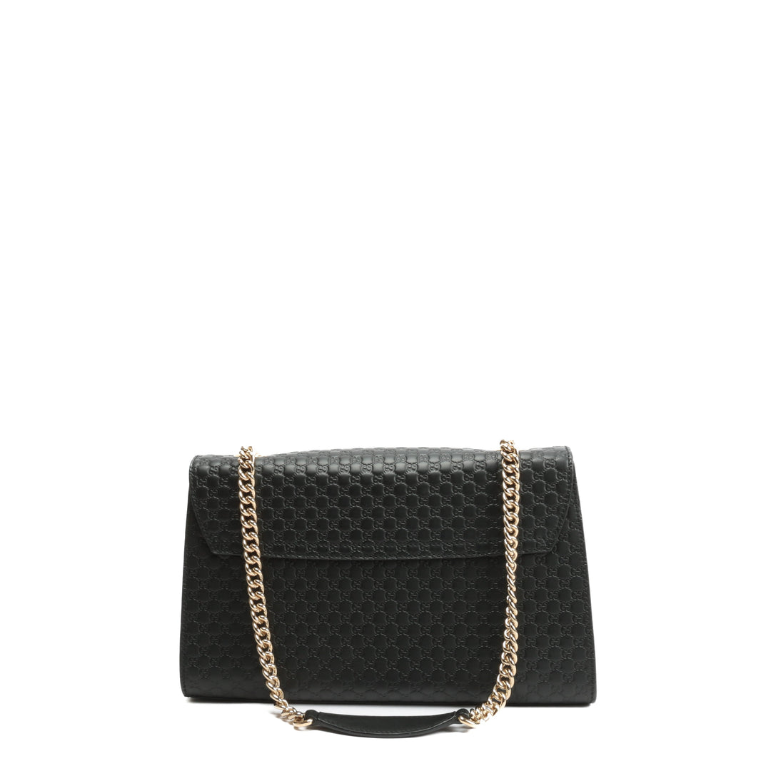 GUCCI Emily Guccissima Chain Shoulder Bag - Black